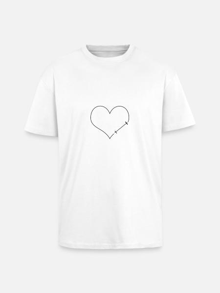 dumbbell heart - Unisex Oversized Heavyweight T-shirt - white