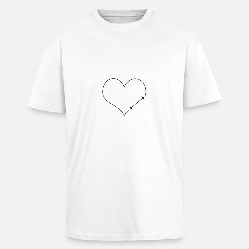 Hantelherz - Oversized Heavyweight Unisex T-Shirt - Weiß