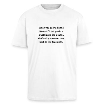 When you go me on the Nerven - Oversized Heavyweight Unisex T-Shirt - Weiß - Vorne - Alina (178cm) & Michal (187cm)