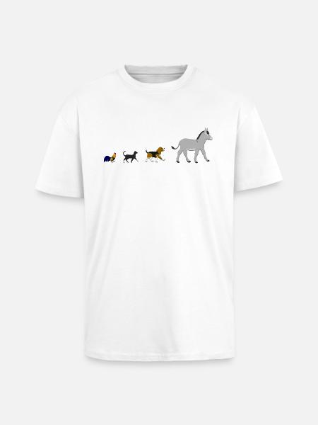 Chien, chat, coq, âne - T-shirt unisexe oversize épais - blanc