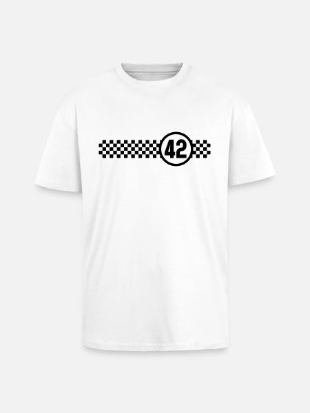 Racing 42 - Oversized Heavyweight Unisex T-Shirt - Weiß