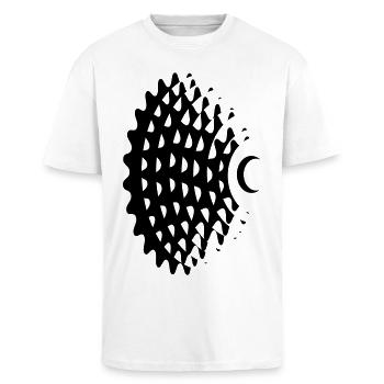 Cassette de changement de vitesse pour vélo de montagne - T-shirt unisexe oversize épais - blanc - Devant - Alina (178cm) & Michal (187cm)