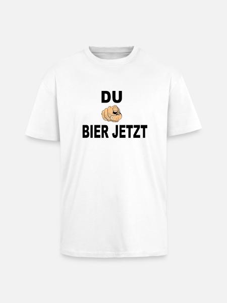 Bier jetzt - Oversized Heavyweight Unisex T-Shirt - Weiß