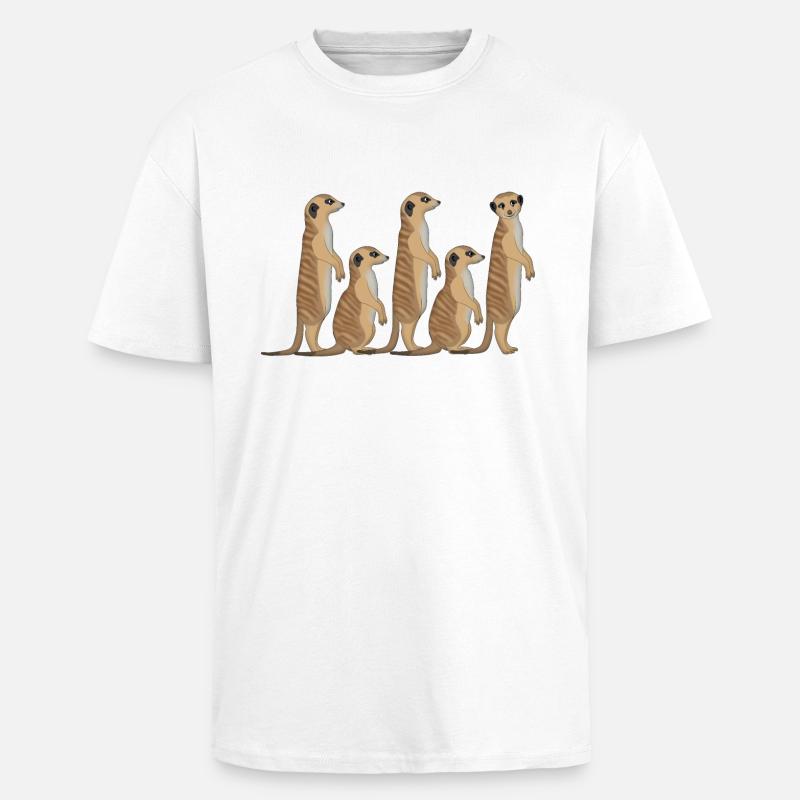 Erdmännchen Reihe - Oversized Heavyweight Unisex T-Shirt - Weiß