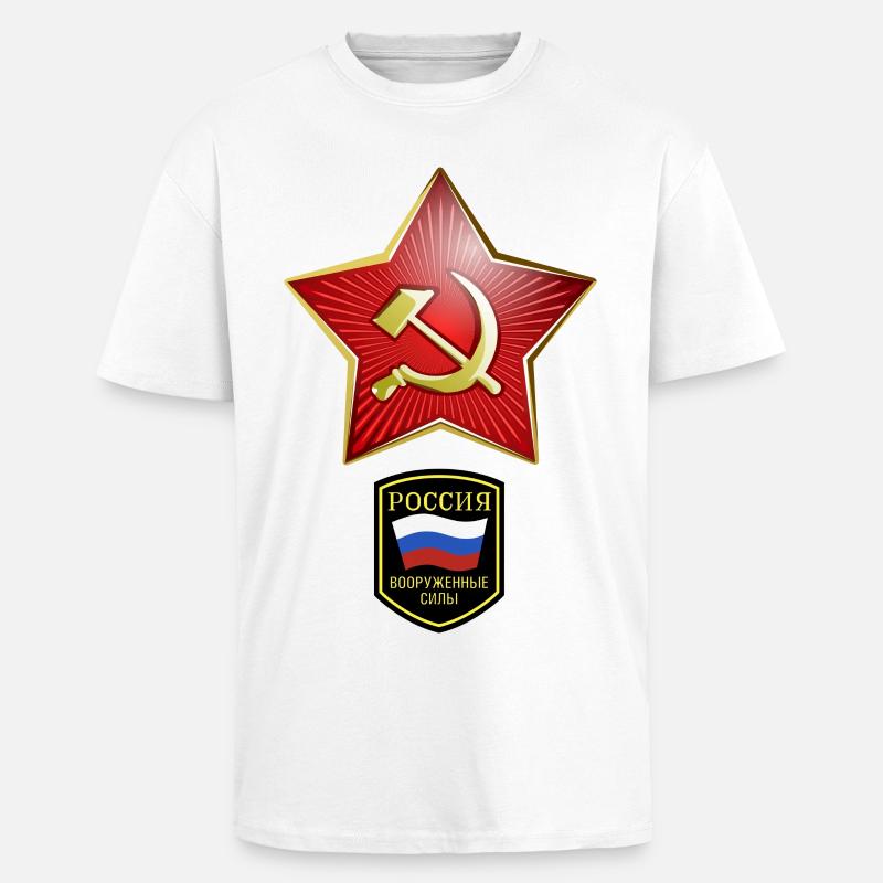 Hammer & Sichel Russie - T-shirt unisexe oversize épais - blanc