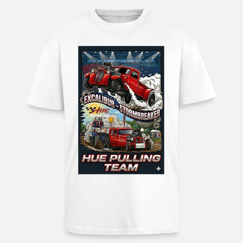 Tshirt_Hue_Pulling_Team - T-shirt unisexe oversize épais - blanc