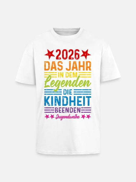 2026 The Year Legends End Childhood - Unisex Oversized Heavyweight T-shirt - white