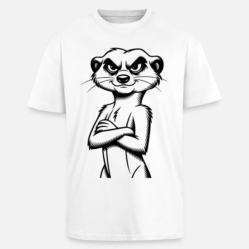 Erdmännchen - Oversized Heavyweight Unisex T-Shirt - Weiß