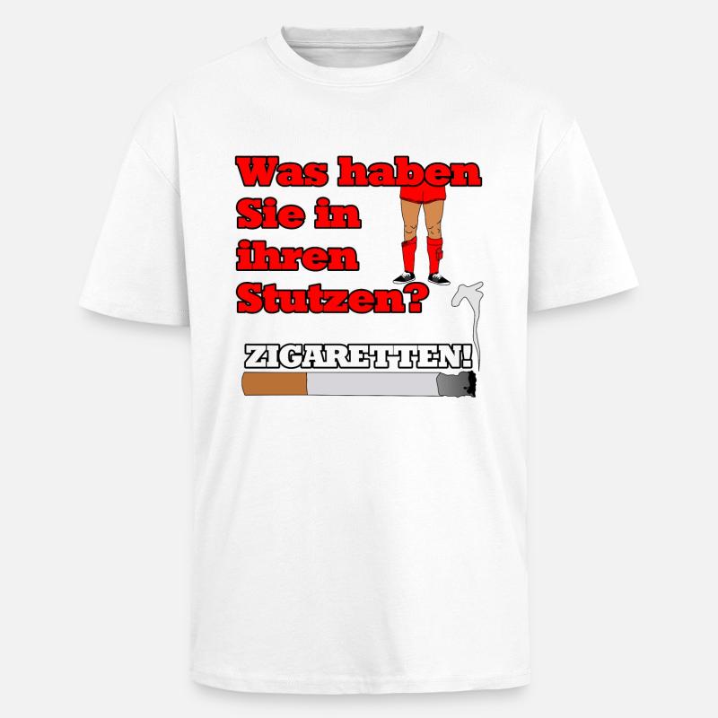 "Zigaretten in den Stutzen" - Geschenkidee - Oversized Heavyweight Unisex T-Shirt - Weiß