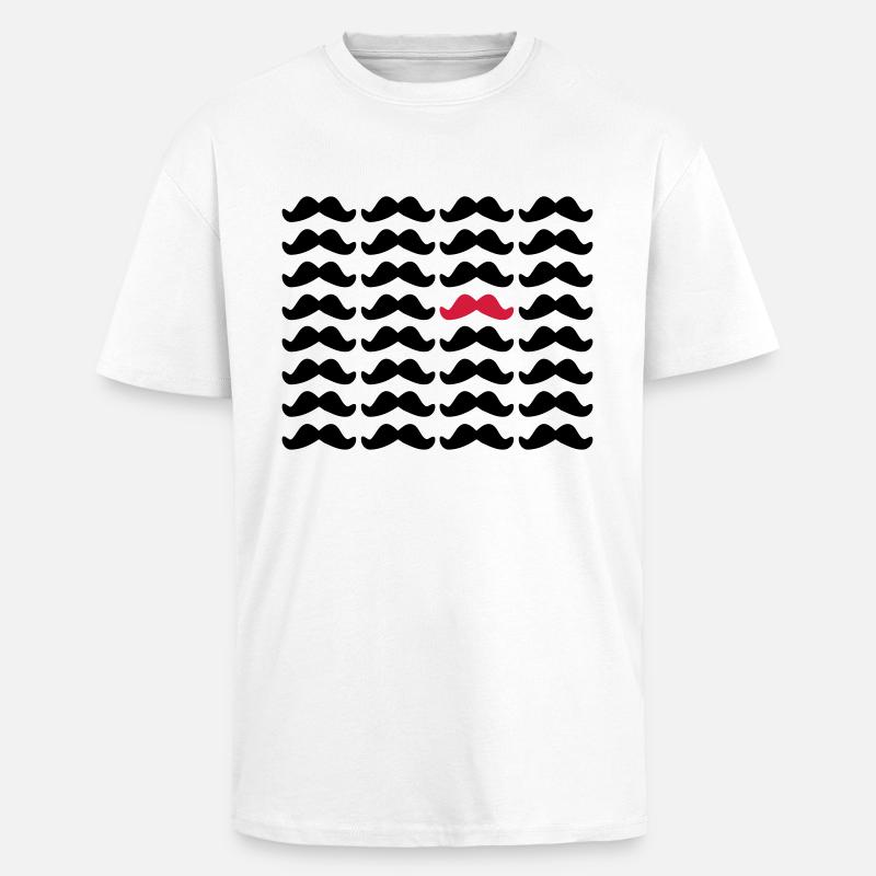 Mustache Moustache "Be Different" 2c - T-shirt unisexe oversize épais - blanc