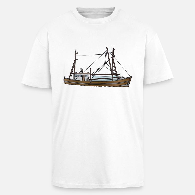 Fischerboot c - Oversized Heavyweight Unisex T-Shirt - Weiß