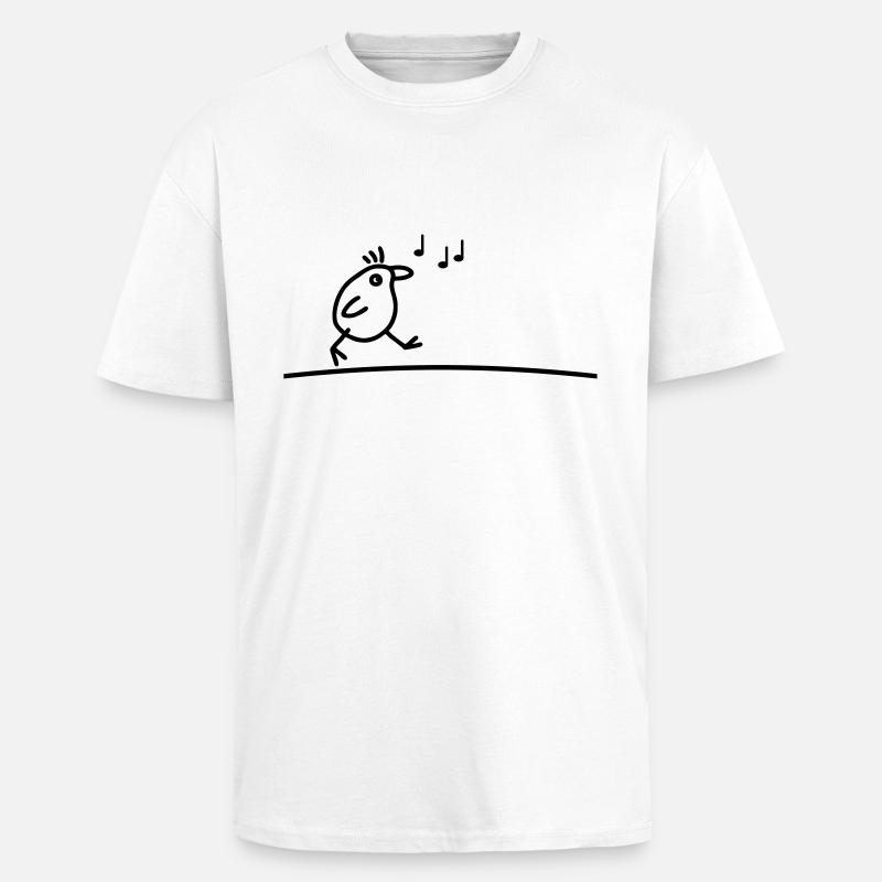 Singender Vogel - Oversized Heavyweight Unisex T-Shirt - Weiß