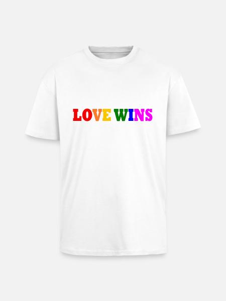 Love wins - Unisex Oversized Heavyweight T-shirt - white
