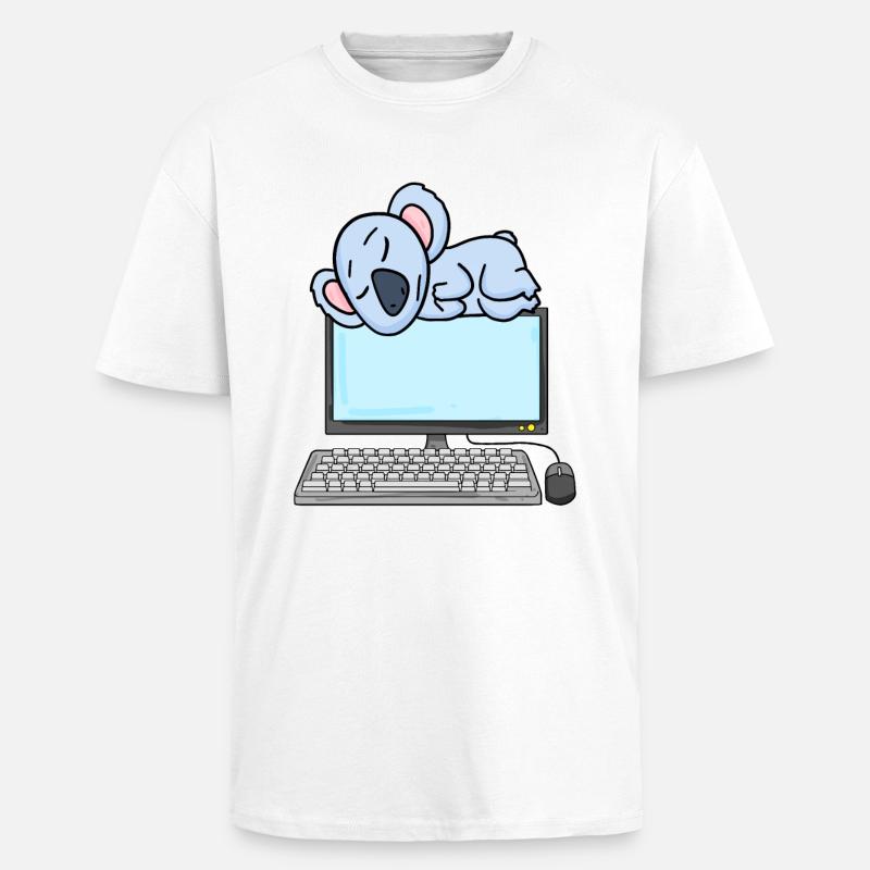 Koala Computer Nerd Programmeur Cadeau - T-shirt unisexe oversize épais - blanc