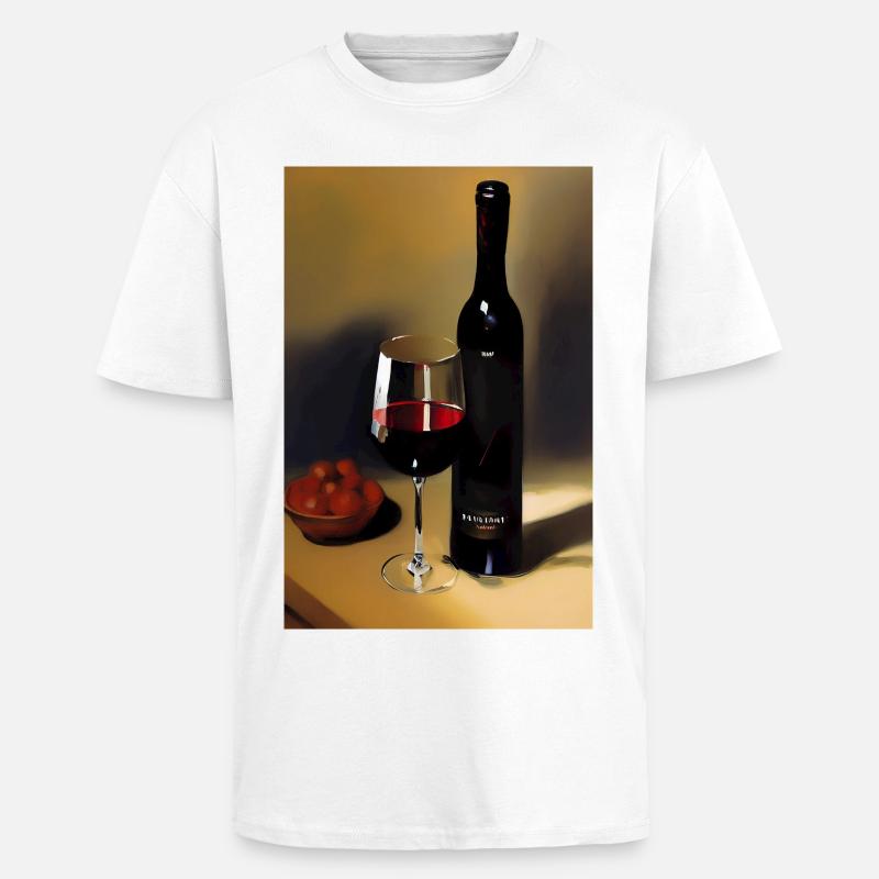 Wein Trinker - Oversized Heavyweight Unisex T-Shirt - Weiß