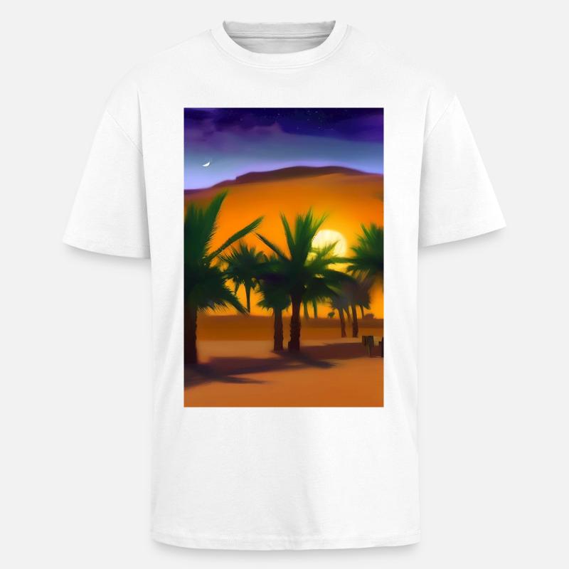 Arabische Wüste - Oversized Heavyweight Unisex T-Shirt - Weiß