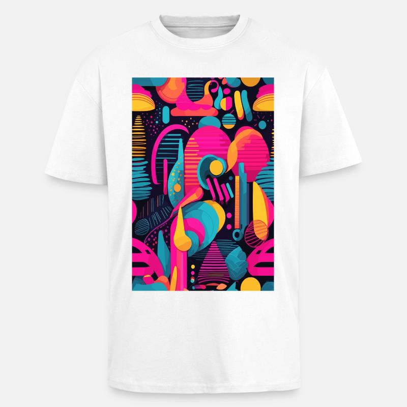 Modern Abstract Pattern - Unisex Oversized Heavyweight T-shirt - white