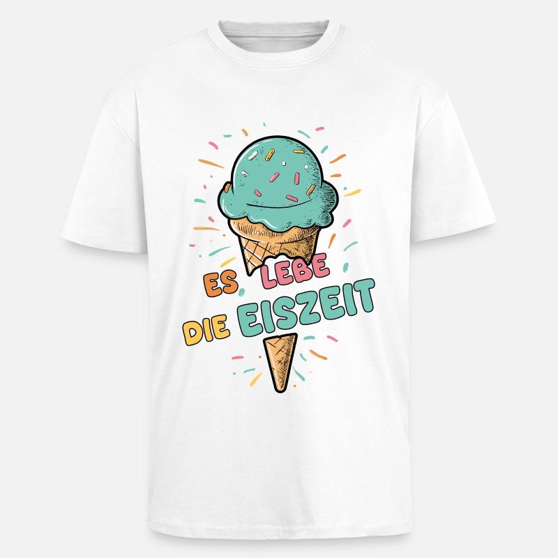 Es lebe die Eiszeit - Eiskugel - T-shirt unisexe oversize épais - blanc