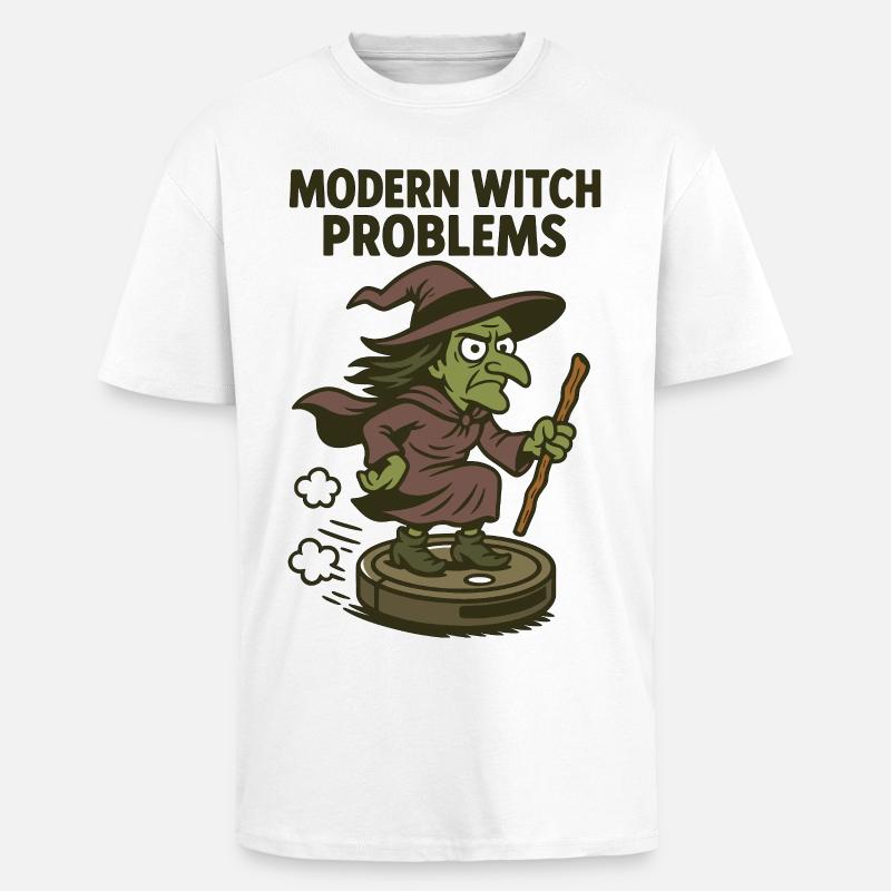 Modern Witch Problems – Lustiges Hexen Design - Oversized Heavyweight Unisex T-Shirt - Weiß