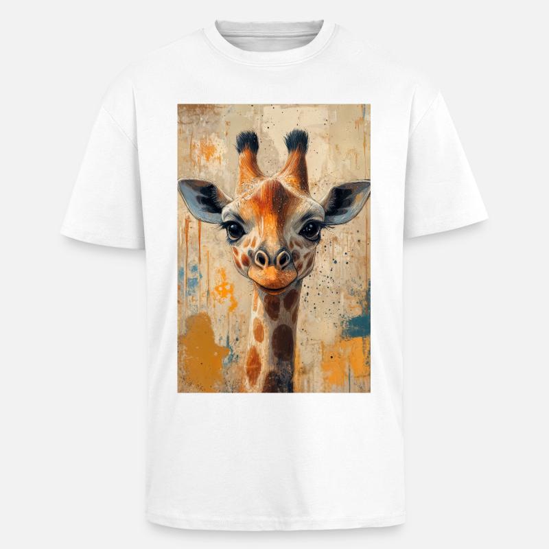 Illustration einer Giraffe - Oversized Heavyweight Unisex T-Shirt - Weiß