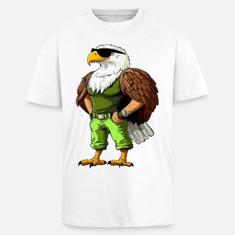 Cool Eagle - Unisex Oversized Heavyweight T-shirt - white