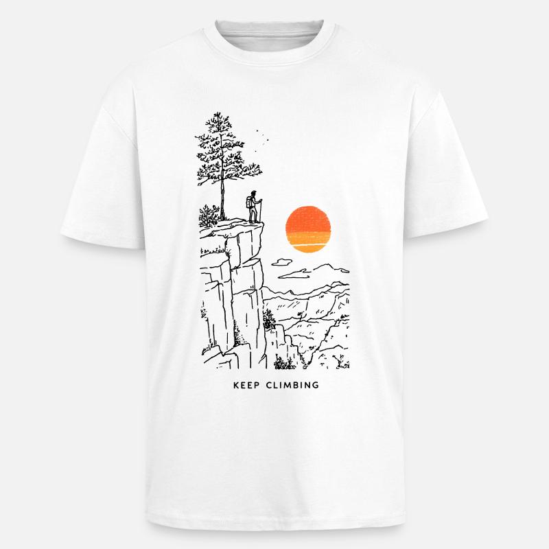 Tranche de coucher de soleil - T-shirt unisexe oversize épais - blanc