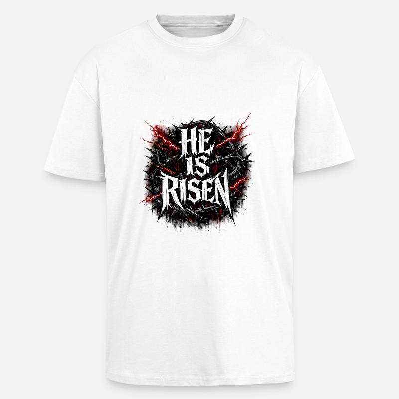 he is risen  - Oversized Heavyweight Unisex T-Shirt - Weiß