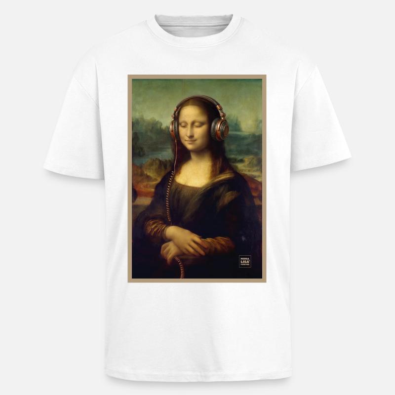Mona Beats: Kopfhörer-Porträt - Oversized Heavyweight Unisex T-Shirt - Weiß