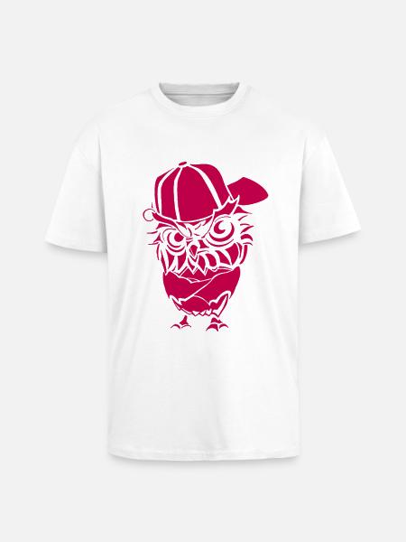 Hip Hopper Eule - Oversized Heavyweight Unisex T-Shirt - Weiß