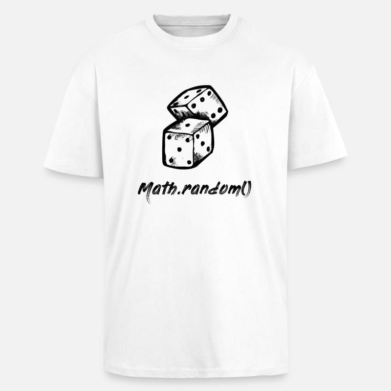 Math.random () #BLACK - Unisex Oversized Heavyweight T-shirt - white