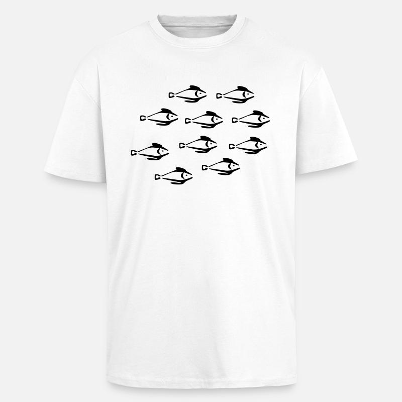 Fische - Oversized Heavyweight Unisex T-Shirt - Weiß