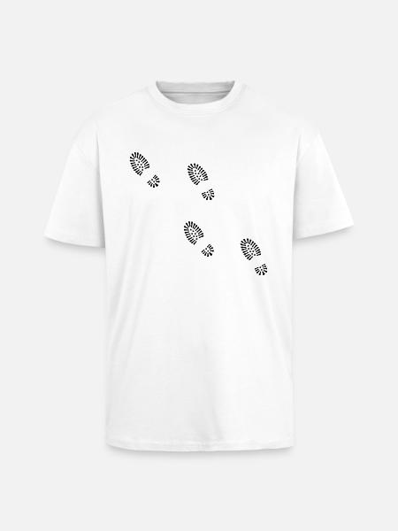 fodspor sko - Unisex oversized heavyweight t-shirt - hvid