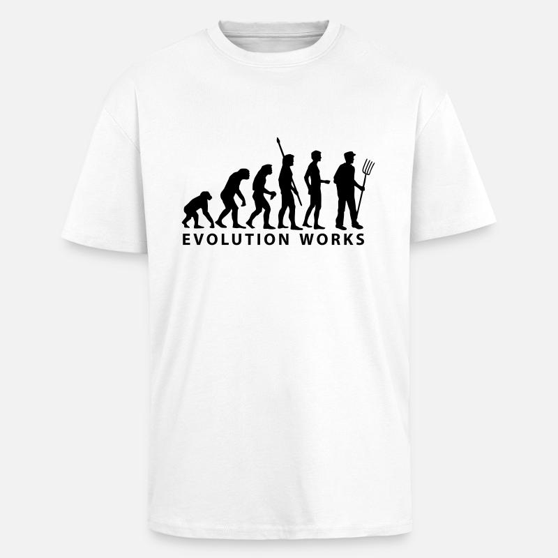 evolution_bauer - Oversized Heavyweight Unisex T-Shirt - Weiß