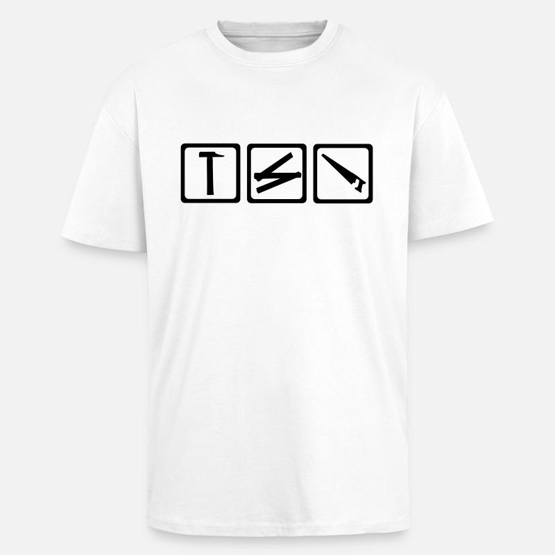 Werkzeug - Handwerker - Oversized Heavyweight Unisex T-Shirt - Weiß