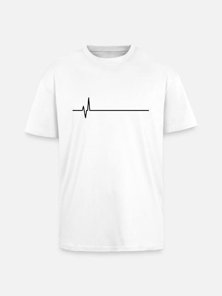 flatline - Oversized Heavyweight Unisex T-Shirt - Weiß