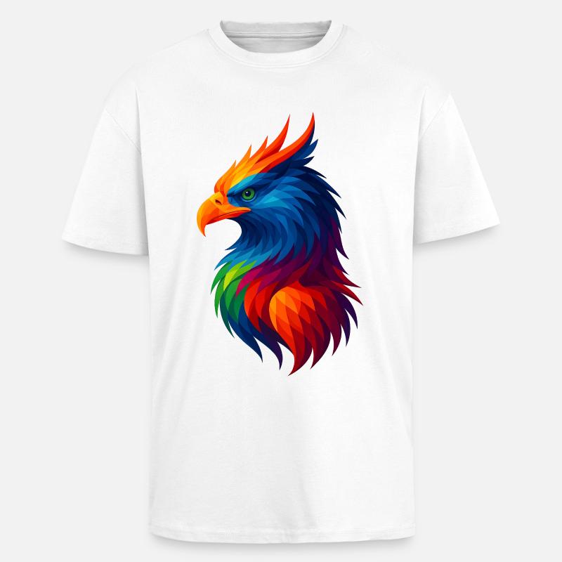 WPAP Stil Polygon Tiere - Greiff - Oversized Heavyweight Unisex T-Shirt - Weiß