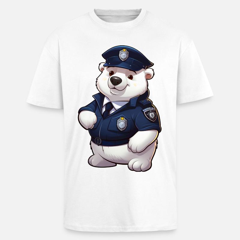 Polizei Eisbärin - Oversized Heavyweight Unisex T-Shirt - Weiß