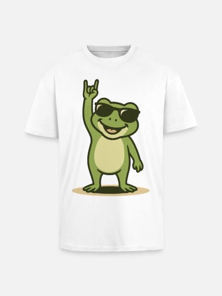 Rock’n’Ribbit - T-shirt unisexe oversize épais - blanc