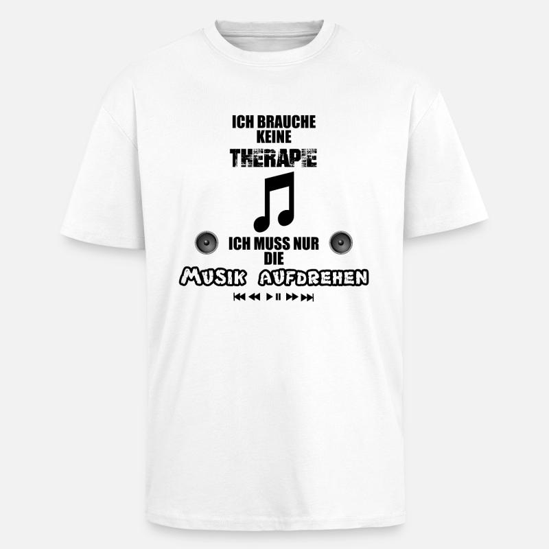 MUSIK SPRUCH - Oversized Heavyweight Unisex T-Shirt - Weiß