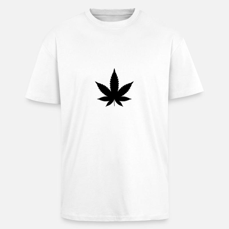 Canabis leaf, hemp leaf, marijuana - Unisex Oversized Heavyweight T-shirt - white
