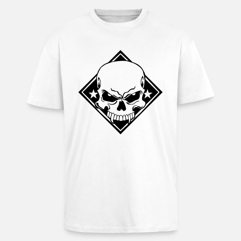 Evil Skull - Unisex Oversized Heavyweight T-shirt - white