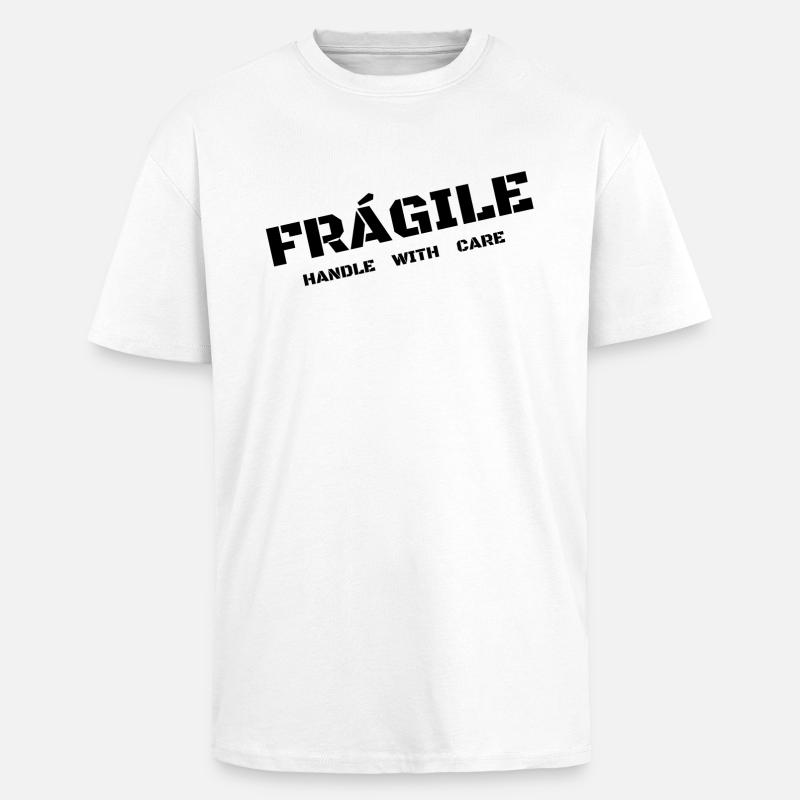 fragile - T-shirt unisexe oversize épais - blanc