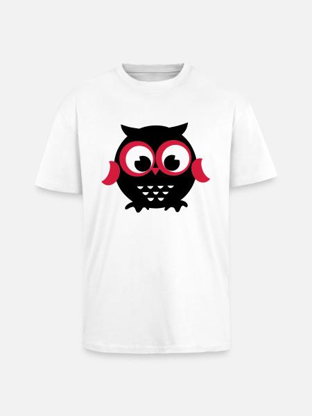 Eule - Oversized Heavyweight Unisex T-Shirt - Weiß