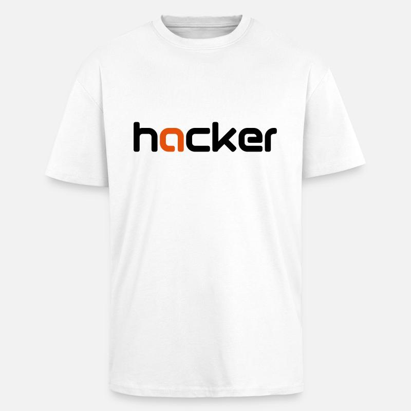 Hacker - T-shirt unisexe oversize épais - blanc