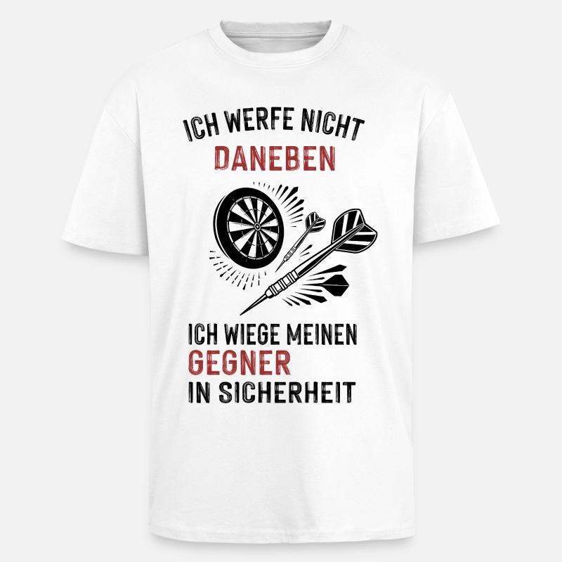 ich werfe nicht daneben... - Oversized Heavyweight Unisex T-Shirt - Weiß