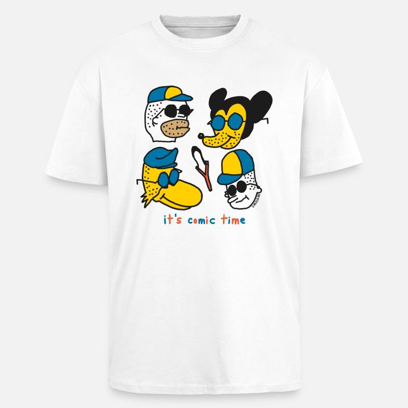 It´s Comic Time by Cheslo - Oversized Heavyweight Unisex T-Shirt - Weiß