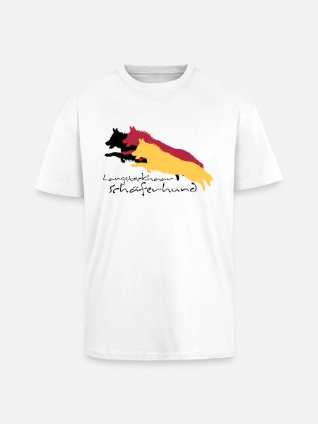 langstockhaar schäferhund - Oversized Heavyweight Unisex T-Shirt - Weiß