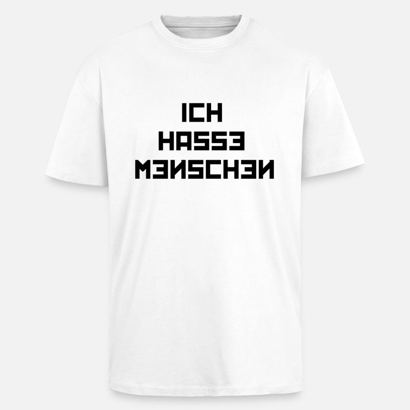 Menschenhass2 - Oversized Heavyweight Unisex T-Shirt - Weiß