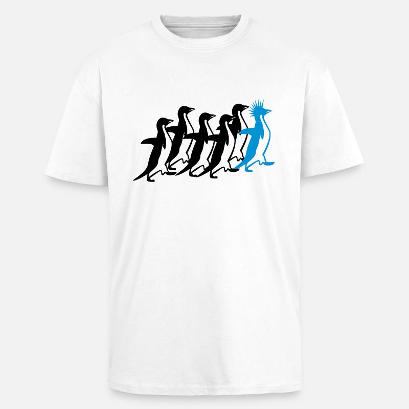 Penguins Pack - Unisex Oversized Heavyweight T-shirt - white