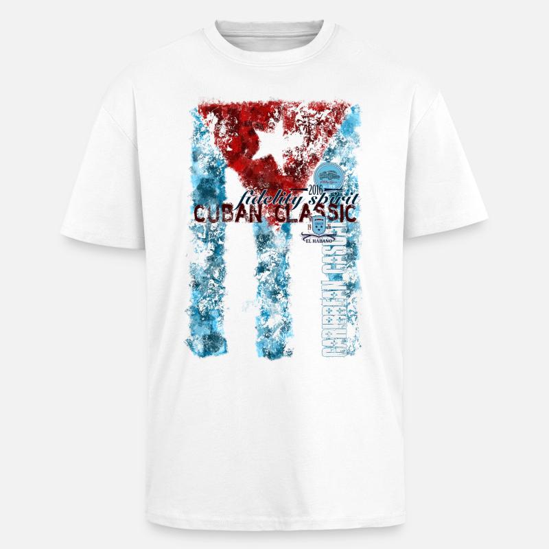 Cuban Classic Flagg - Oversized Heavyweight Unisex T-Shirt - Weiß